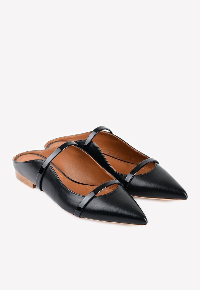 Malone Souliers Maureen Flat Mules in Nappa Leather Black MAUREENMS FLAT 42BLACK