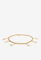 ESCADA Logo Lettering Chain Belt Gold