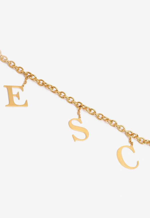 ESCADA Logo Lettering Chain Belt Gold