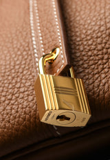 Picotin Lock 22 in Gold Taurillon Clemence with Gold Hardware