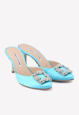 Manolo Blahnik Hangisimu 70 Crystal Embellished Mules Light Blue HANGISIMU CLC 70 BLUE 4375 0723-0065