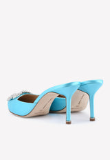 Manolo Blahnik Hangisimu 70 Crystal Embellished Mules Light Blue HANGISIMU CLC 70 BLUE 4375 0723-0065