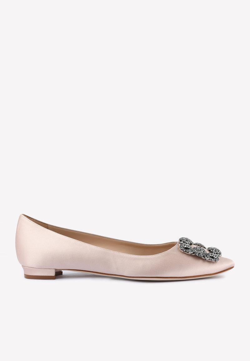 Manolo Blahnik Hangisiflat Crystal Embellished Ballet Flats Nude HANGISIFLAT FMC 10 NUDE 2504 0348-0037