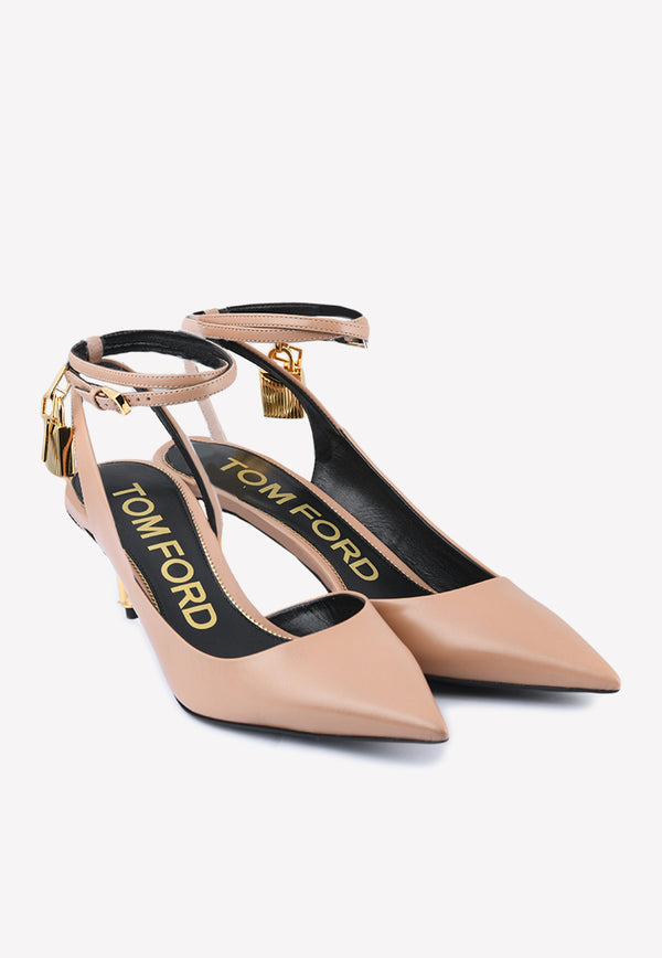 Tom Ford Padlock 55 Shiny Leather Pointed Pumps W2962T-LKD002 U3002 Blush