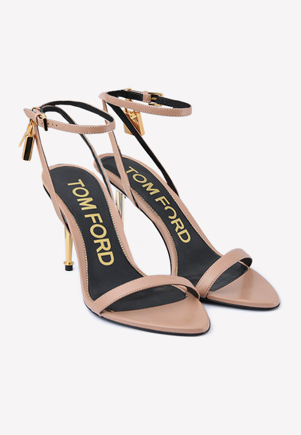 Tom Ford Padlock 85 Naked Pointy Sandals in Calf Leather W2748T-LKD002 U3002 Blush