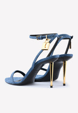 Tom Ford Padlock 85 Naked Pointy Denim Sandals W2748T-TDE002 U5046 Blue