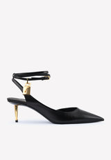 Tom Ford Padlock 55 Shiny Leather Pointed Pumps W2962T-LKD002 U9000 Black