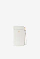 Tom Ford TF Zip Cardholder in Grained Leather with Wrist Strap White S0417T-LCL095 U1003