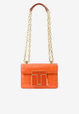 Tom Ford Mini 001 Chain Shoulder Bag in Croc-Embossed Leather Orange L1384E-LCL150 U2068