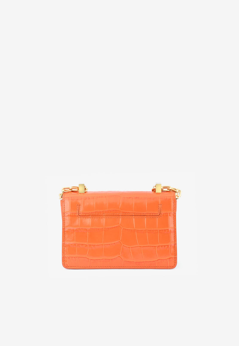 Tom Ford Mini 001 Chain Shoulder Bag in Croc-Embossed Leather Orange L1384E-LCL150 U2068