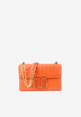 Tom Ford Medium 001 Chain Shoulder Bag in Croc-Embossed Leather Orange L1385E-LCL150 U2068