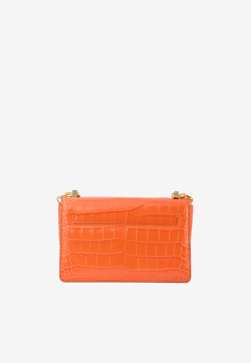 Tom Ford Medium 001 Chain Shoulder Bag in Croc-Embossed Leather Orange L1385E-LCL150 U2068