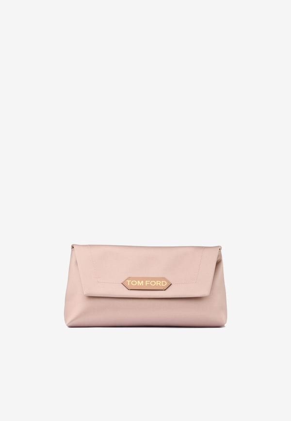 Tom Ford Small Label Chained Satin Clutch Blush L1504T-TSA005 U3062