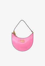 Valentino Mini Signature VLogo Hobo Bag in Snakeskin Leather Pink XW2P0W19MVD HW4