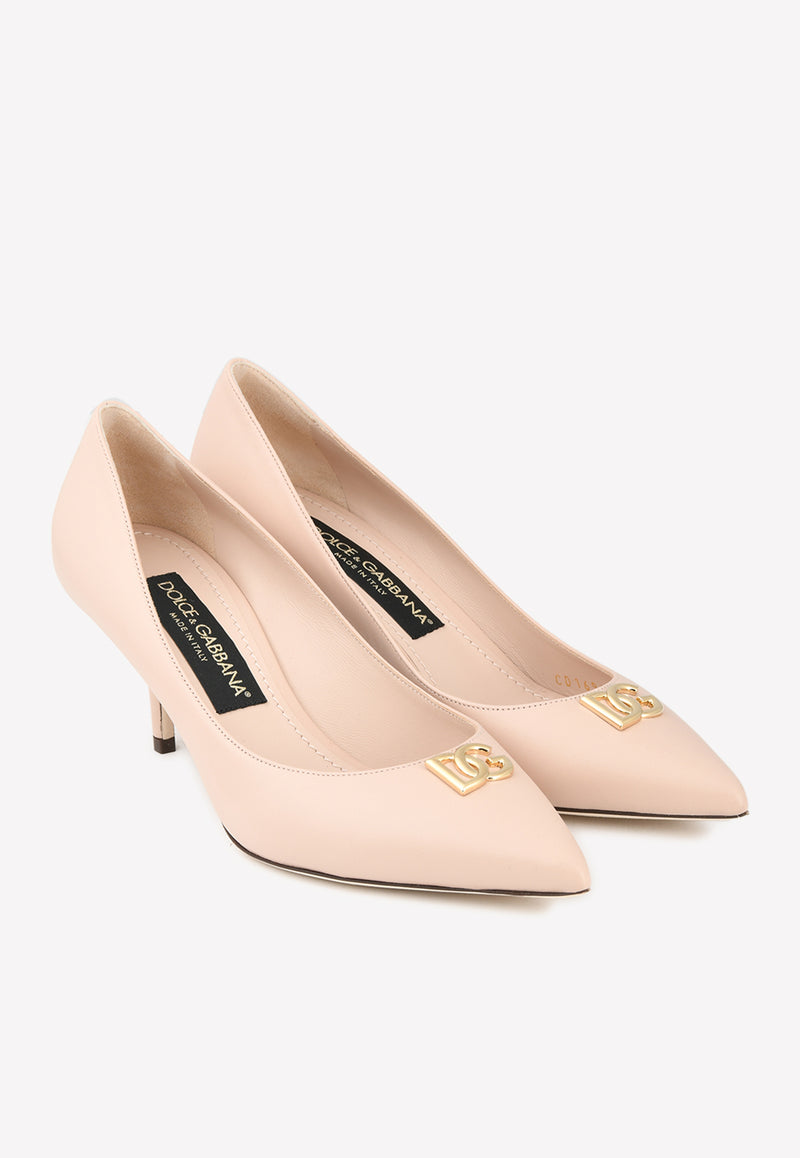 Dolce 
Gabbana DG 60 Pointed Toe Pumps in Leather Pink CD1696 AQ994 80412