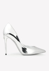 Dolce 
Gabbana Cardinale 105 Pointed Pumps in Mirrored Leather Silver CD1710 AY828 80998