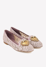 Dolce 
Gabbana Devotion Taormina Lace Ballet Flats Lilac CP0010 AY198 87142