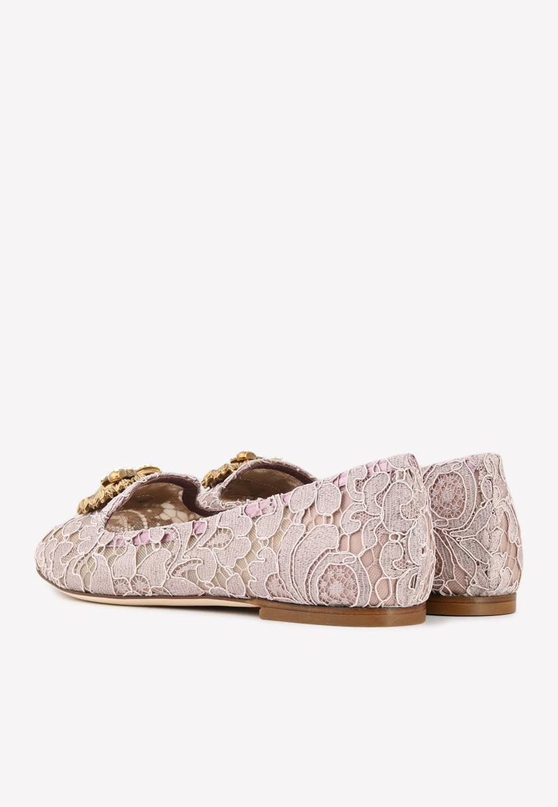 Dolce 
Gabbana Devotion Taormina Lace Ballet Flats Lilac CP0010 AY198 87142