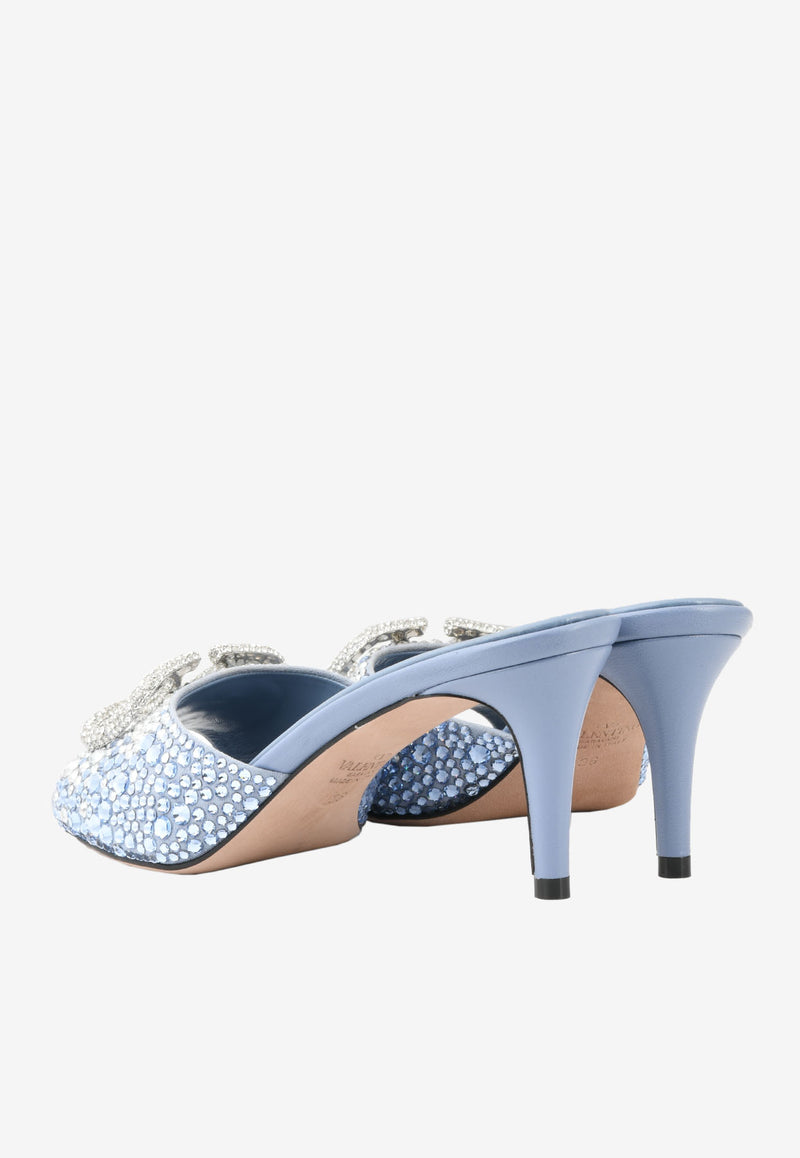 Valentino VLogo 70 Crystal Embellished Mules Light Blue XW0S0EL1NMT 56Y