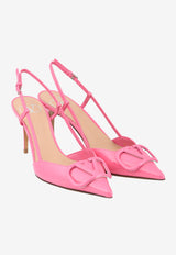 Valentino VLogo 80 Patent Leather Slingback Pumps Pink XW2S0R01TMK HW4