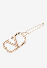 Valentino VLOGO Crystal Embellished Hairclip Rose Gold XW0J0H38ZET 7JZ