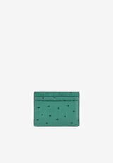 Valentino VLogo Cardholder in Ostrich Leather Green XW2P0V32CFQ T70