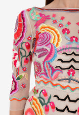 Temperley London Multicolor Fitted Chimera Dress 17UCMR51903