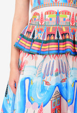 Temperley London Multicolor Nymph Peplum Dress 17UNYM51780-B