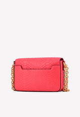 Medium Natalia Python Leather Bag with Turn-Lock