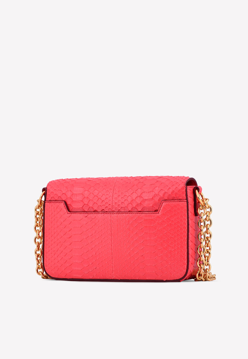 Medium Natalia Python Leather Bag with Turn-Lock