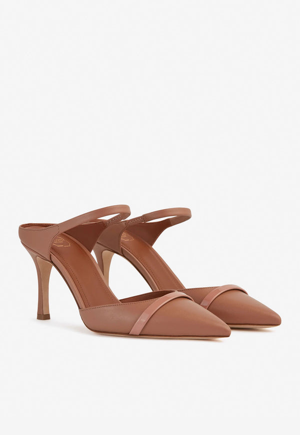 Malone Souliers Uma 80 Nappa Leather Mules Nude UMA 80-1 NUDE/NUDE