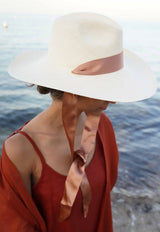 Van Palma Helios Hat in Toquilla Straw with Satin Ribbon