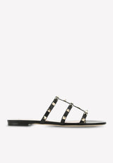 Rockstud Flat Slides in Lambskin