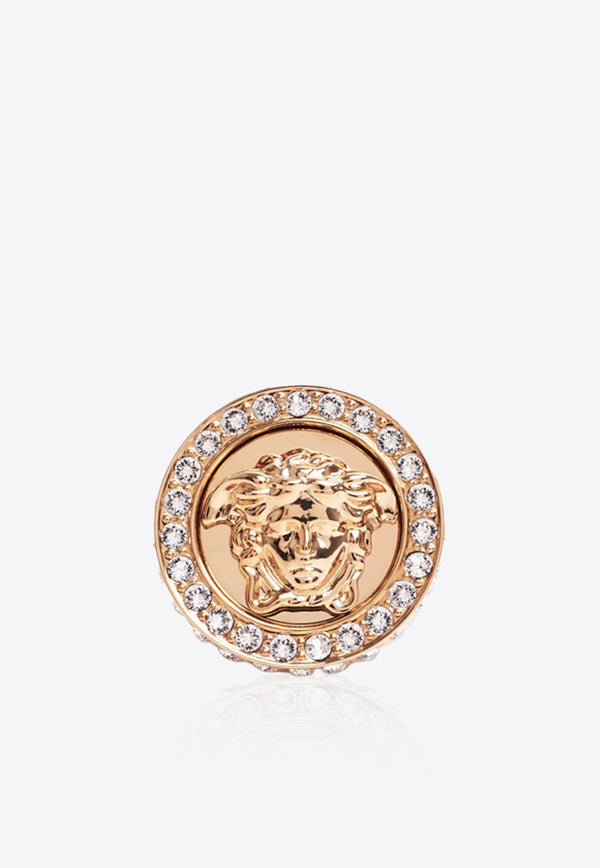 Medusa Crystal-Embellished Gold Plated Ring