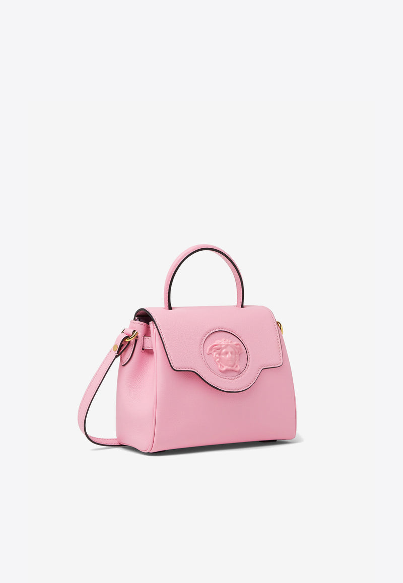 Small La Medusa Leather Top Handle Bag