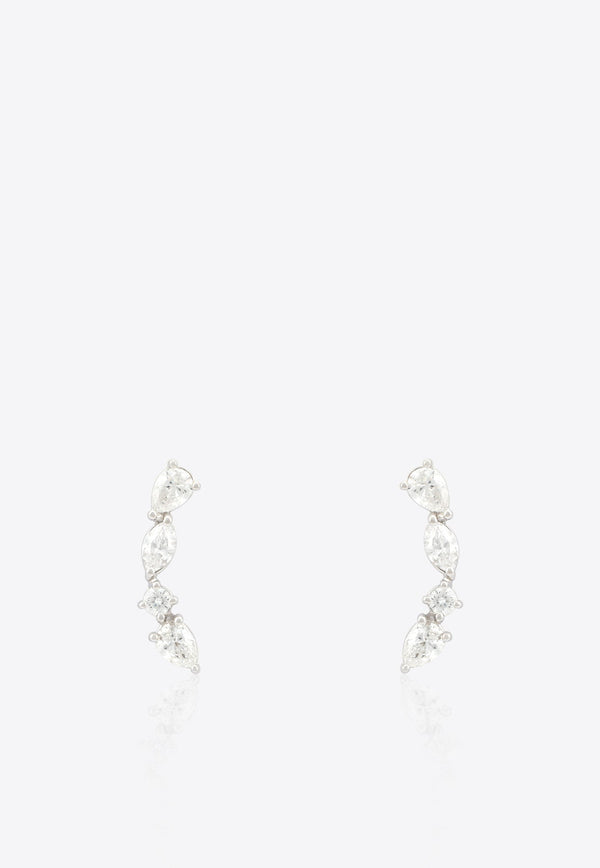 Vivid Jewelers Special Order- Abstract Ear Cuffs in White-Gold and Diamonds White Gold