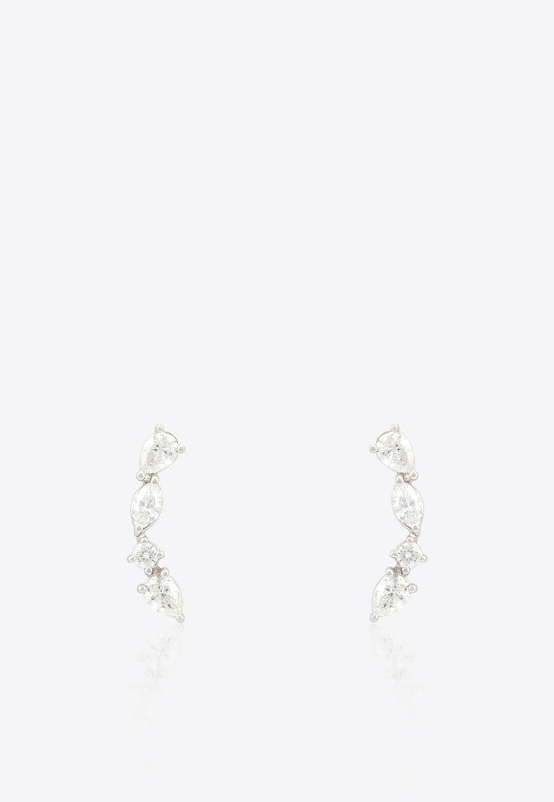 Vivid Jewelers Special Order- Abstract Ear Cuffs in White-Gold and Diamonds White Gold