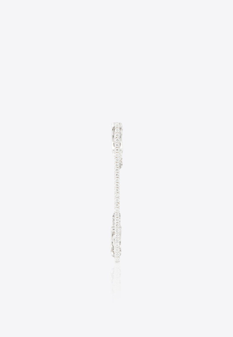 Vivid Jewelers Single Bar Ear Cuff in White-Gold and Diamonds White Gold