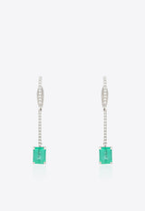 Vivid Jewelers Special Order - Certified Colombian Emerald Line Earrings with Convertible Studs Green