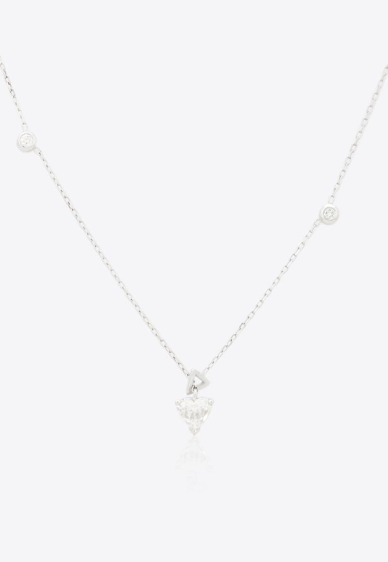 Vivid Jewelers Special Order - Heart Chain Necklace in White-Gold and Diamonds White Gold