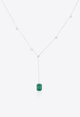 Vivid Jewelers Special Order- En-V Necklace in White-Gold with Zambian Emerald White Gold