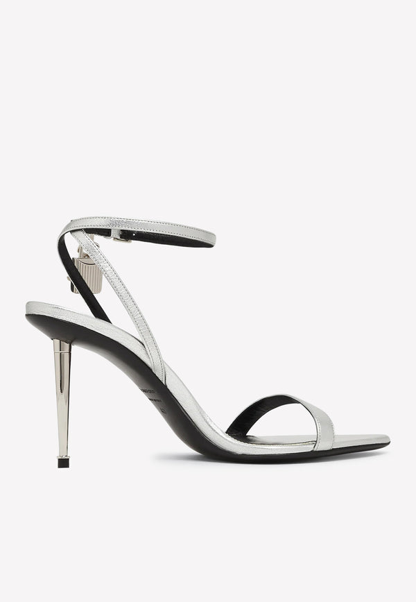 Tom Ford 85 Padlock Leather Sandals W2748-LSP014S 1G004 Silver