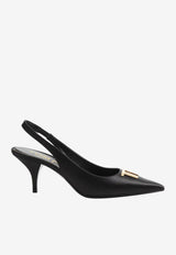 Tom Ford 75 TF Leather Slingback Pumps Black W3164T-TSA001 U9000