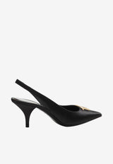 Tom Ford 75 TF Leather Slingback Pumps Black W3164T-TSA001 U9000