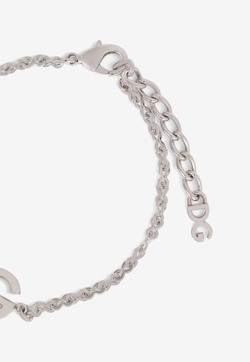 Dolce 
Gabbana Chain Logo Monogram Bracelet  Silver WBN5W1 W1111 87655