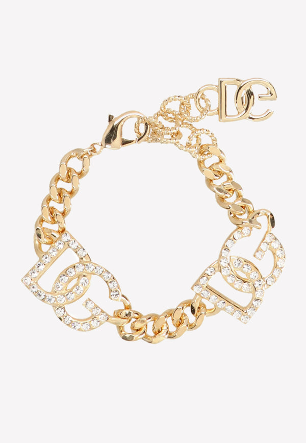 Interlock Logo Crystal-Embellished Bracelet Dolce 
Gabbana WBO4S3 W1111 ZOO00