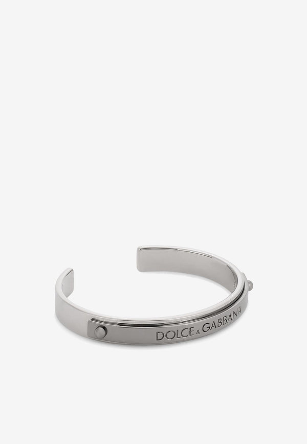 Dolce 
Gabbana Logo-Engraved Cuff Bracelet Silver WBP1T1 W1111 87655