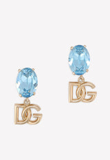 Dolce 
Gabbana Rhinestone Clip-On Drop Earrings Azure WEO2O1 W1111 B0028