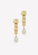 Dolce 
Gabbana Clip-On Crystal and Pearl Drop Earrings Gold WEO8S4 W1111 ZOO00