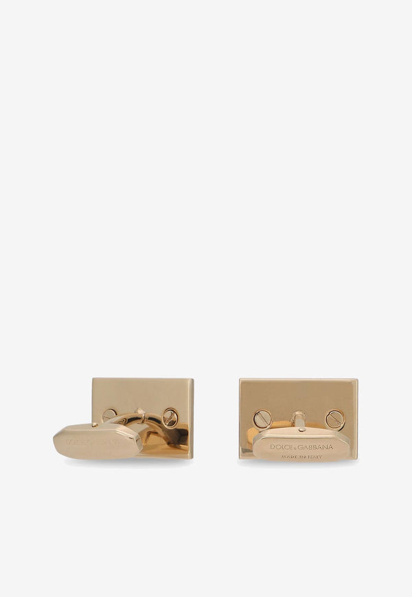 Dolce 
Gabbana Logo Plate Cufflinks Gold WFP1T1 W1111 ZOO00